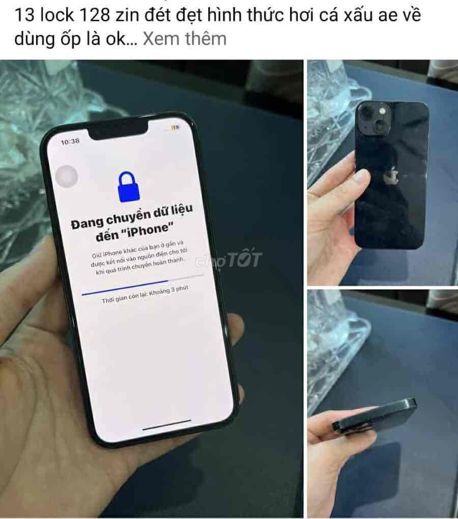 Apple iPhone 13(lock)128GB Đen Màn vỡ. Mua bán Điện thoại tại Quận Bình Thạnh Tp Hồ Chí Minh được đăng bởi Nhật Minh hình 1