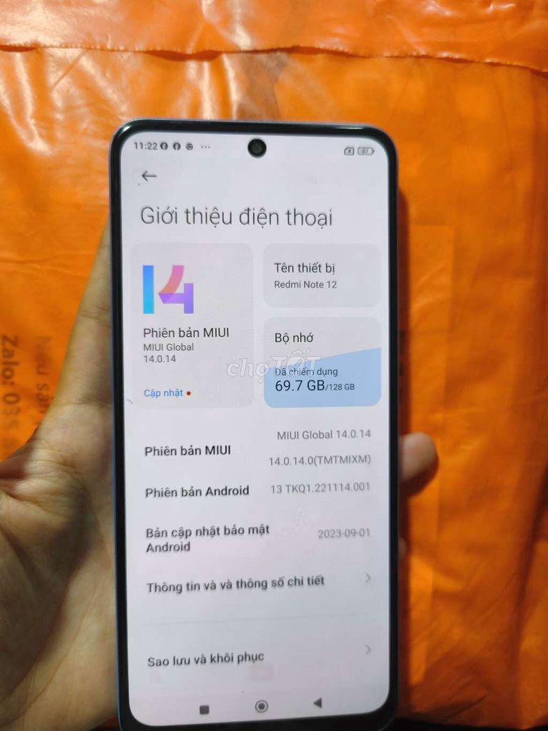 Xiaomi Redmi Note 12 8GB/128GB Xanh Snapdragon 685. Mua bán Điện thoại tại Quận Nam Từ Liêm Hà Nội được đăng bởi Như Tâm hình 1