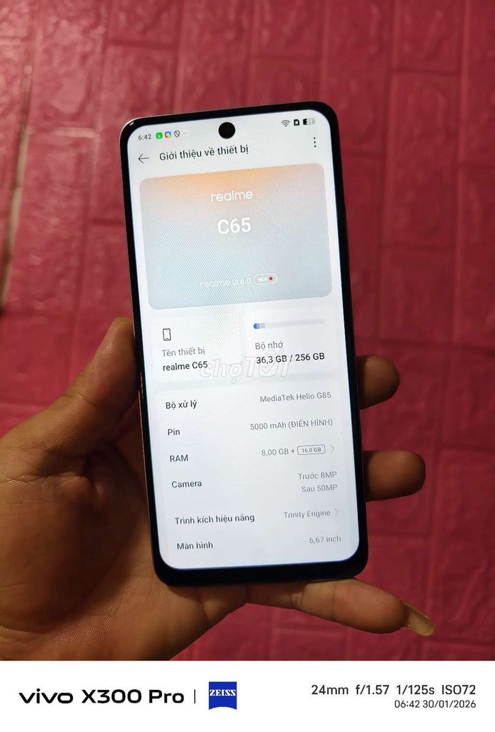 Realme c65 ram 8/256g pin 5000. Mua bán Điện thoại tại Thành phố Vị Thanh Hậu Giang được đăng bởi máy củ giá tốt  hình 1