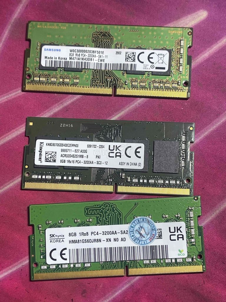 RAM ddr4 8gb bus 3200 chính hãng. Tháo máy mỹ