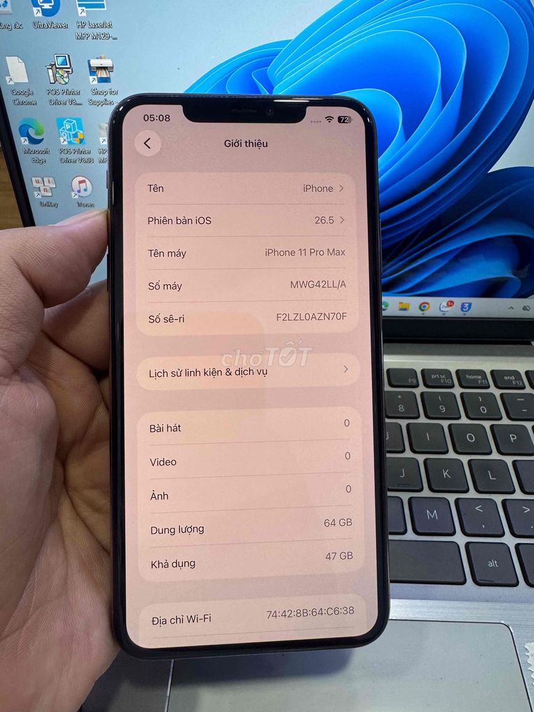 Apple iPhone 11 Pro Max 64GB Vàng Đã qua sử dụng. Mua bán Điện thoại tại Quận 6 Tp Hồ Chí Minh được đăng bởi QUỐC THIÊN BÁN GÓP 0 ĐỒNG  hình 1