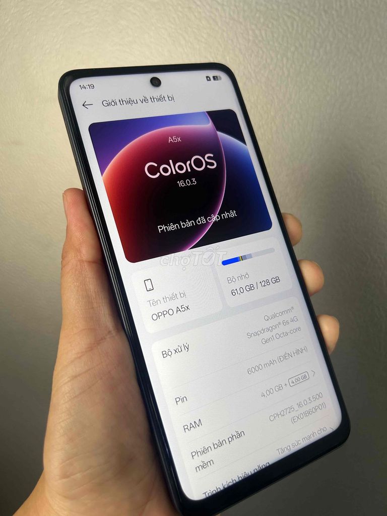 oppo A5x máy zin full chức năng đẹp như mới. Mua bán Điện thoại tại Huyện Vũng Liêm Vĩnh Long được đăng bởi trinh hình 1