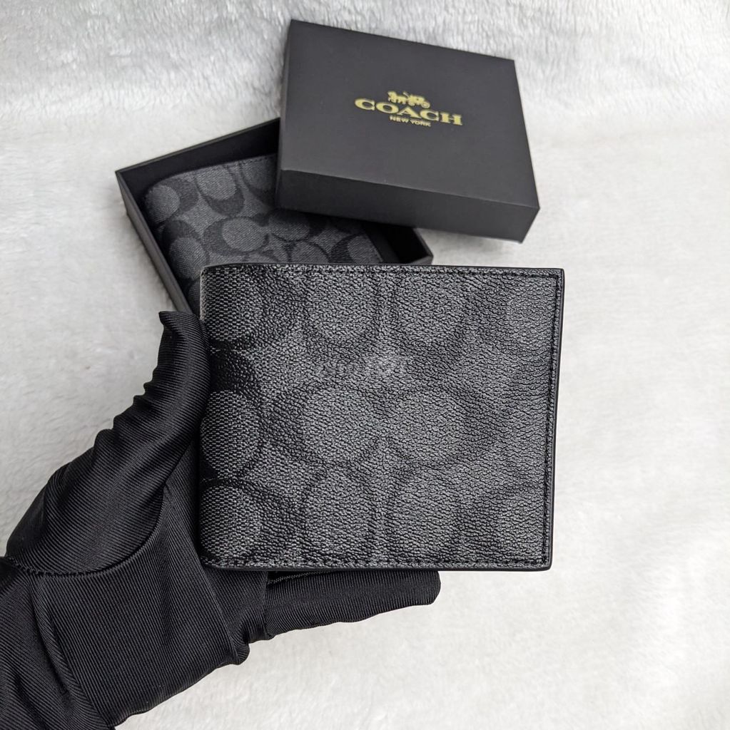 Ví Coach Black Co BillFold Slim Màu Đen Chính Hãng