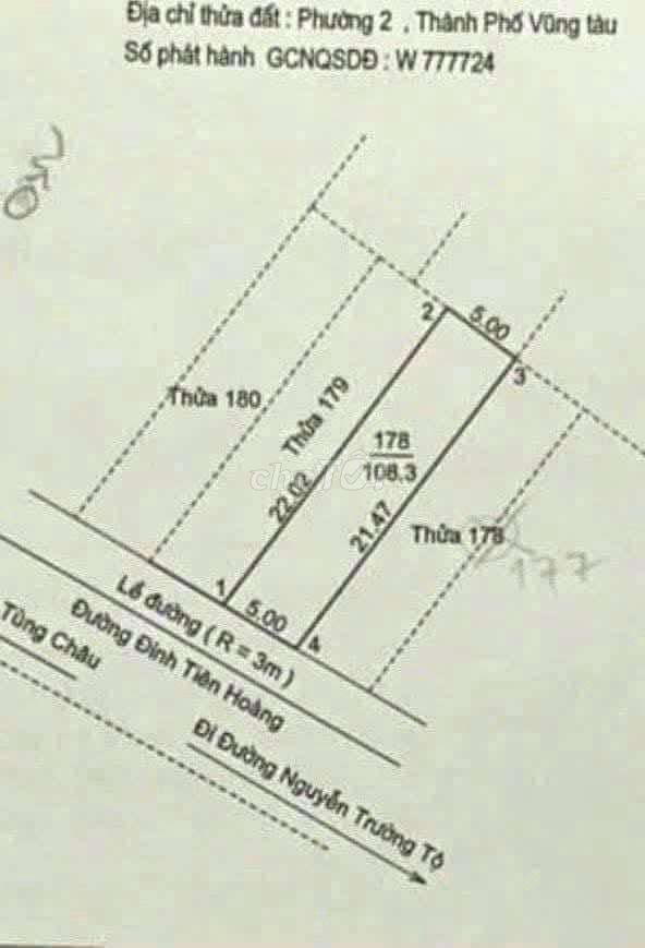 Cần bán 02 lô đất mặt tiền đường Đinh Tiên Hoàng. Mua bán đất tại Thành phố Vũng Tàu Bà Rịa - Vũng Tàu được đăng bởi Kim Oanhh hình 2
