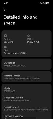 Xiaomi 14 12GB Octa-core Max 3,3GHz Android 14