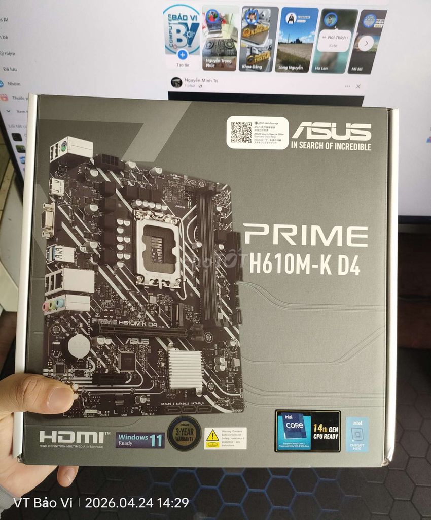 Combo Intel Core i3 12100F Asus H610M-K. Mua bán Linh kiện (RAM, Card...) tại Thành phố Sóc Trăng Sóc Trăng được đăng bởi VTBV hình 1