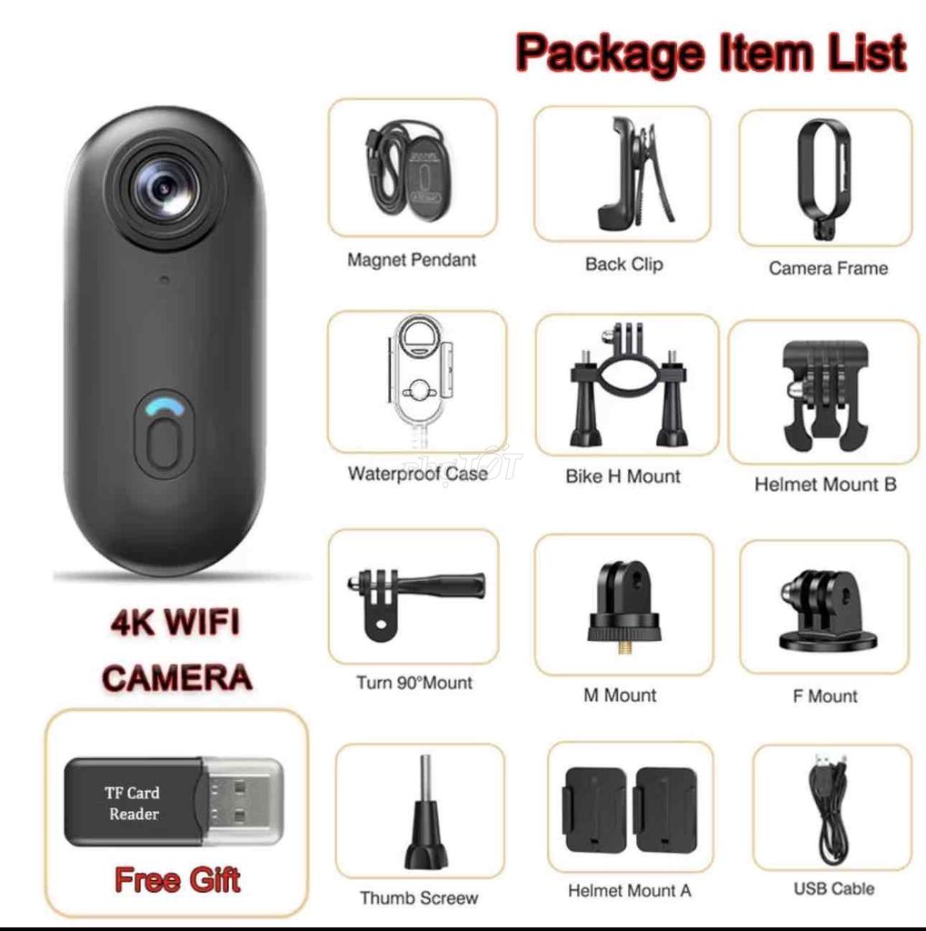 Camera hành trình 4K UHD Wifi Đen Full phụ kiện. Mua bán Máy ảnh, Máy quay tại Quận Ninh Kiều Cần Thơ được đăng bởi Tân Đoàn hình 1