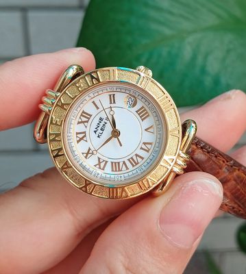 Đồng hồ Nữ Anne Klein niềng xoay mạ vàng cực sang