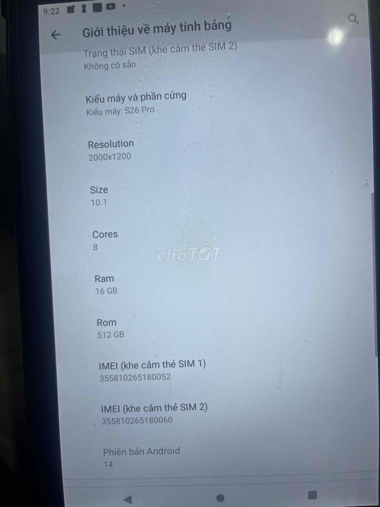 Máy tính bảng S26 Pro 10.1 inch 16GB/512GB. Mua bán Máy tính bảng tại Huyện Quế Võ Bắc Ninh được đăng bởi Moon  hình 1