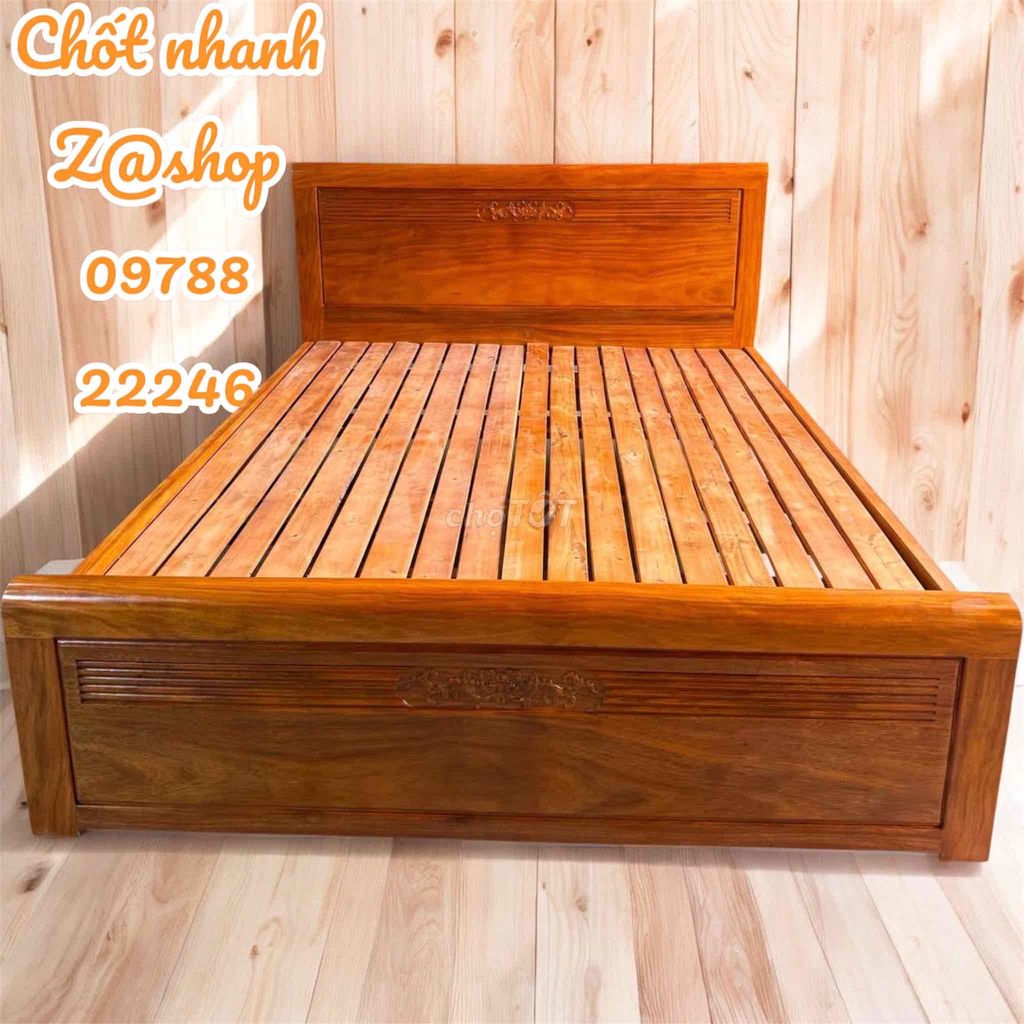 Giường ngủ Gỗ Nâu 1.8x2m. Mua bán Giường, chăn ga gối nệm tại Huyện Trảng Bom Đồng Nai được đăng bởi Shop Toàn Express Businesses hình 1