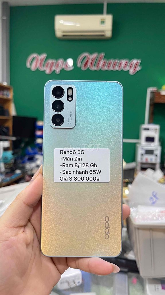 Oppo Reno6 5G 128GB Xanh. Mua bán Điện thoại tại Thành phố Bến Tre Bến Tre được đăng bởi Điện thoại Bến Tre giá rẻ hình 1