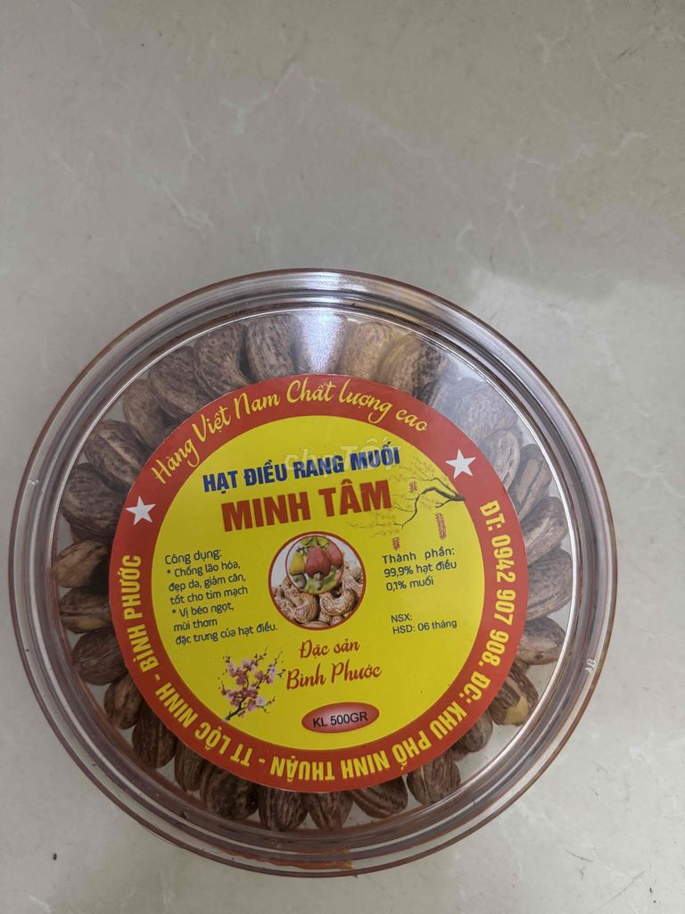 Hạt điều rang muối Minh Tâm-Nho khô-Hạnh nhân rang. Mua bán Đồ ăn, thực phẩm và các loại khác tại Thành phố Thủ Dầu Một Bình Dương được đăng bởi Ngọc Thủy hình 1