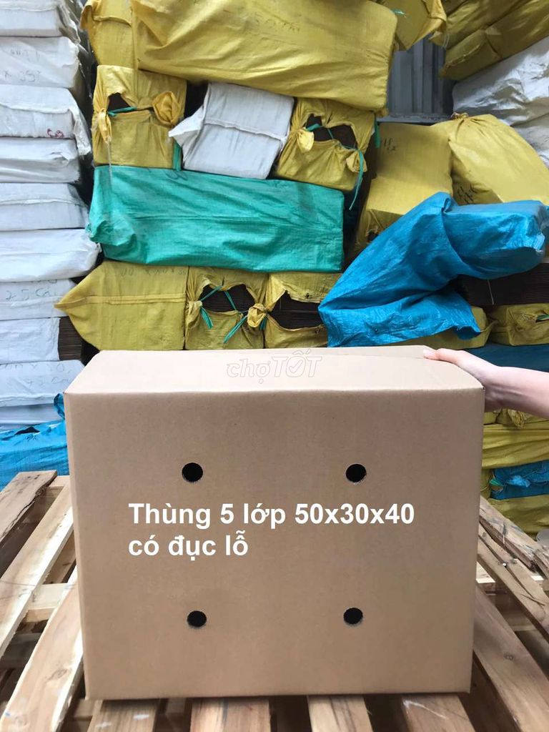 510 thùng carton 5 lớp có đục lỗ size 50x30x40 cm. Mua bán Đồ chuyên dụng, Giống nuôi trồng tại Quận 12 Tp Hồ Chí Minh được đăng bởi Linh Linh  hình 1