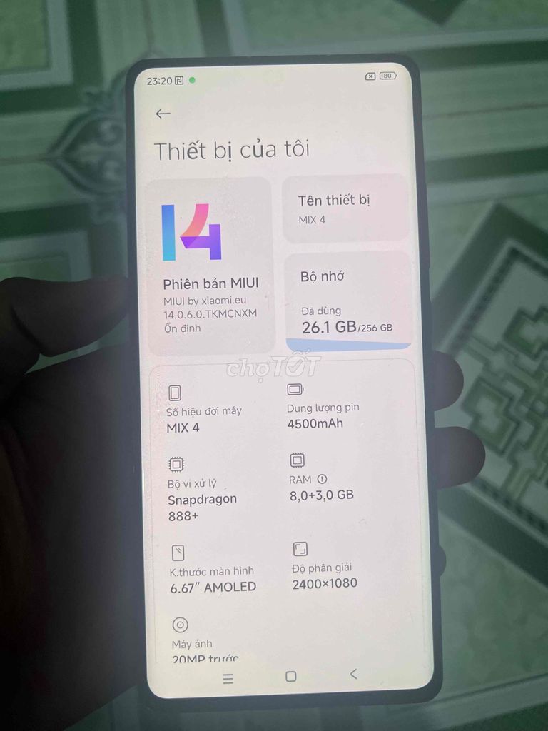 Xiaomi Mi Mix 4 256GB Đen. Mua bán Điện thoại tại Thành phố Tây Ninh Tây Ninh được đăng bởi cầm đồ  hình 1