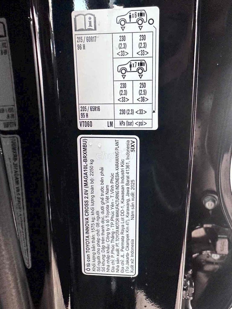 Toyota Innova Cross 2025 - SIÊU LƯỚT 800 km. Mua bán Ô tô tại Quận 11 Tp Hồ Chí Minh được đăng bởi XE ĐÃ QUA SỬ DỤNG TOYOTA LÝ THƯỜNG KIỆT hình 10