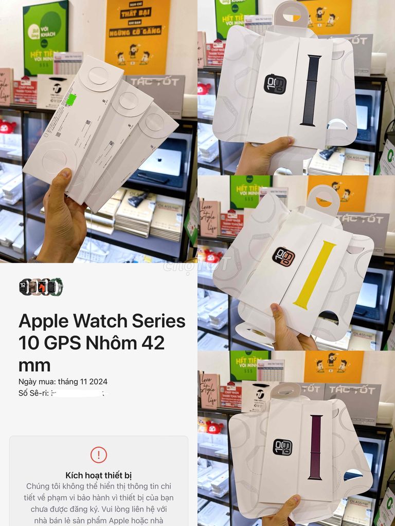 Apple wacth S10/42mm nhôm gps newseal đủ màu lun