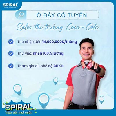 COCA-COLA TUYỂN NHÂN VIÊN SALE THỊ TRƯỜNG GT