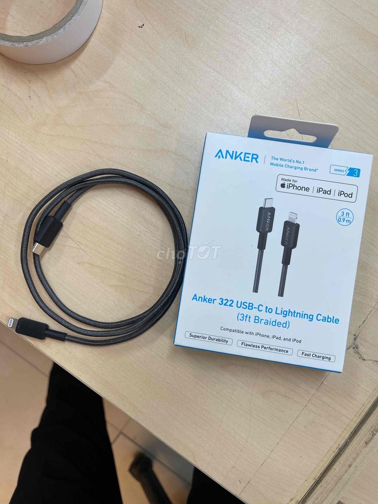 Cáp sạc Anker 322 typeC to Lightning 0.9m. Mua bán Phụ kiện (Màn hình, Chuột...) tại Quận Nam Từ Liêm Hà Nội được đăng bởi Mạc Đức Nghĩa hình 1