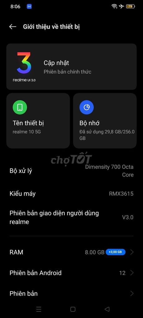 Bán realme 10  8/256 trong tỉnh CM. Mua bán Điện thoại tại Huyện Đầm Dơi Cà Mau được đăng bởi ChCh hình 1