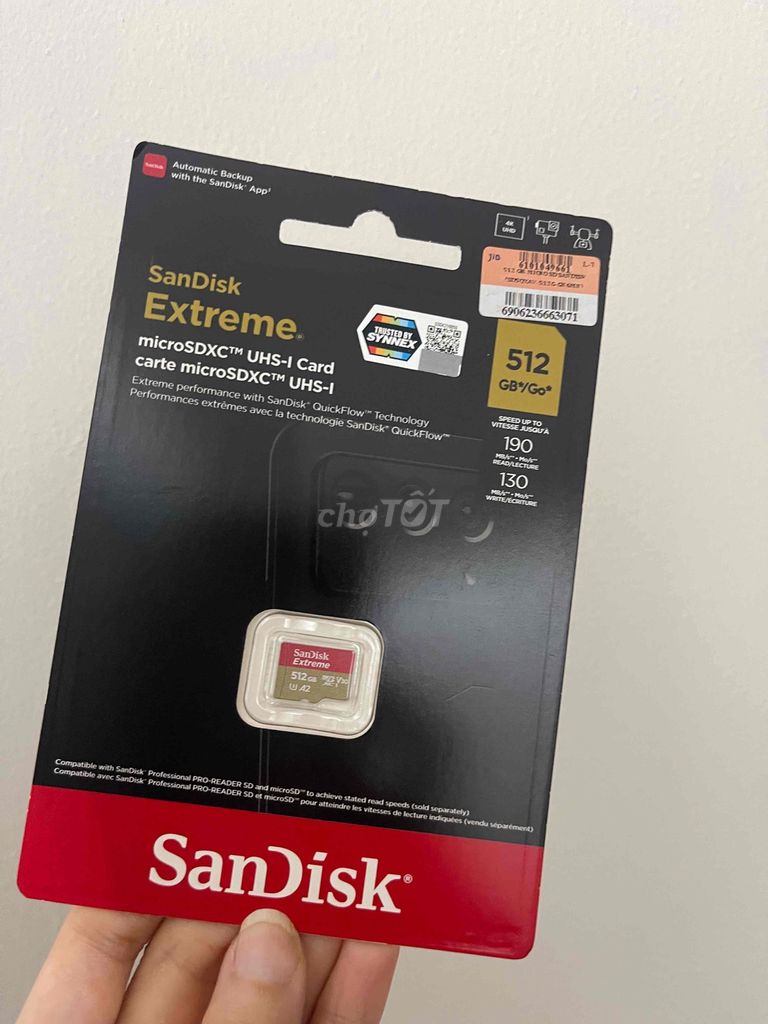 SanDisk Extreme 512GB MicroSD 190MB/s. Mua bán Phụ kiện (Màn hình, Chuột...) tại Quận Tân Phú Tp Hồ Chí Minh được đăng bởi LUNA hình 1