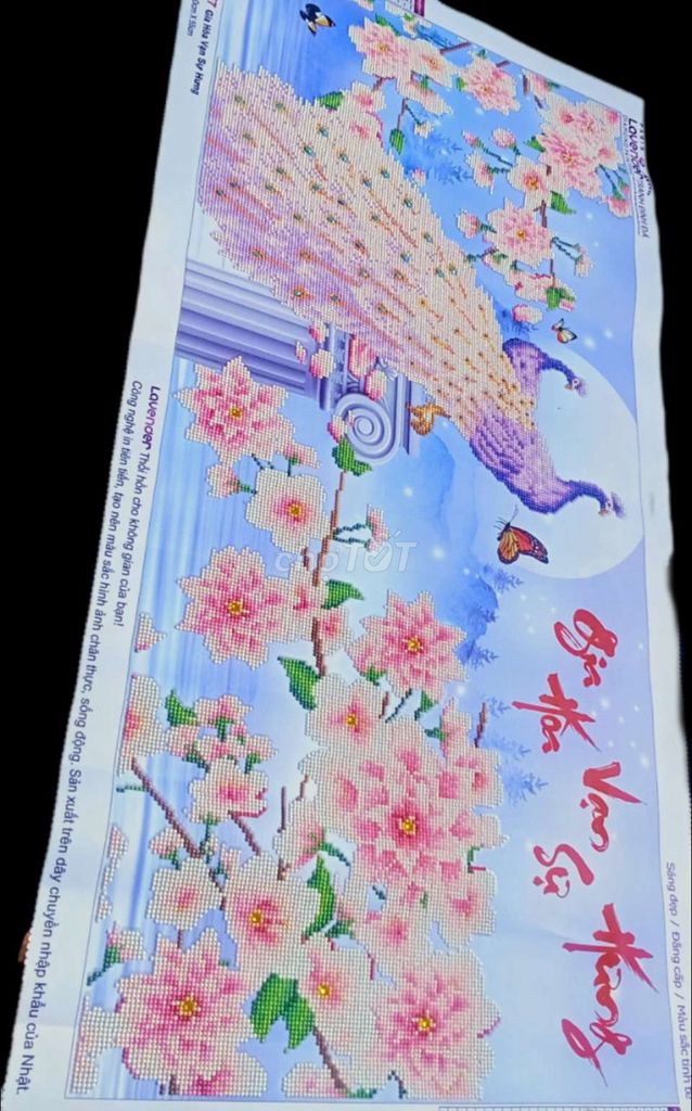 Tranh đính đá Lavender Công hoa 110cm x 55cm. Mua bán Đồ sưu tầm, đồ cổ tại Huyện Thạnh Phú Bến Tre được đăng bởi Út Thư hình 1