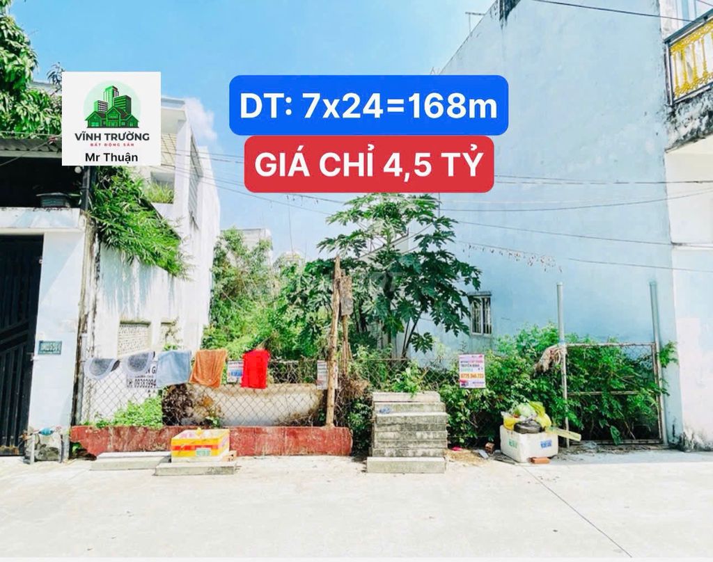 BÁN ĐẤT 168M2 - LÊ VĂN LƯƠNG -NGANG BỀ THẾ 7M - GIÁ CHỈ 4,5 TỶ
