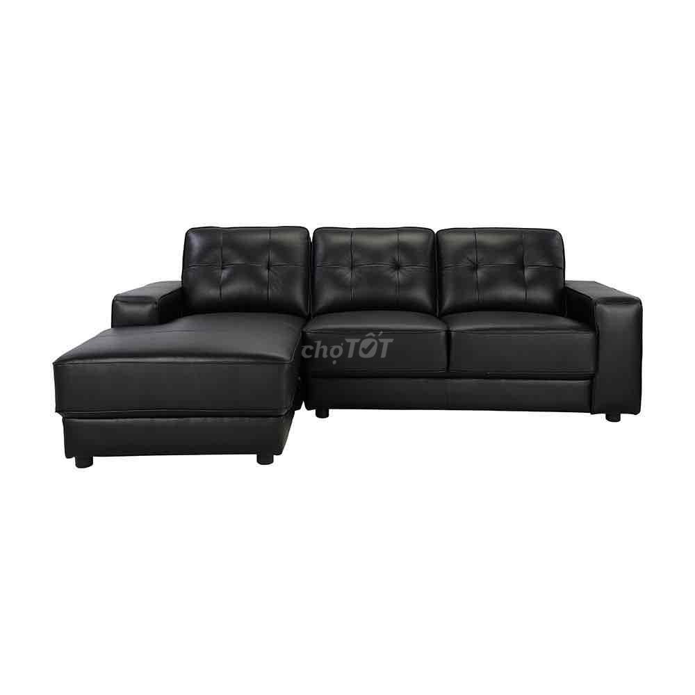Ghế sofa da chữ L Đen 2m1x1m4. Mua bán Bàn ghế tại Thành phố Thủ Đức Tp Hồ Chí Minh được đăng bởi Xưởng sản xuất sofa QZ hình 1