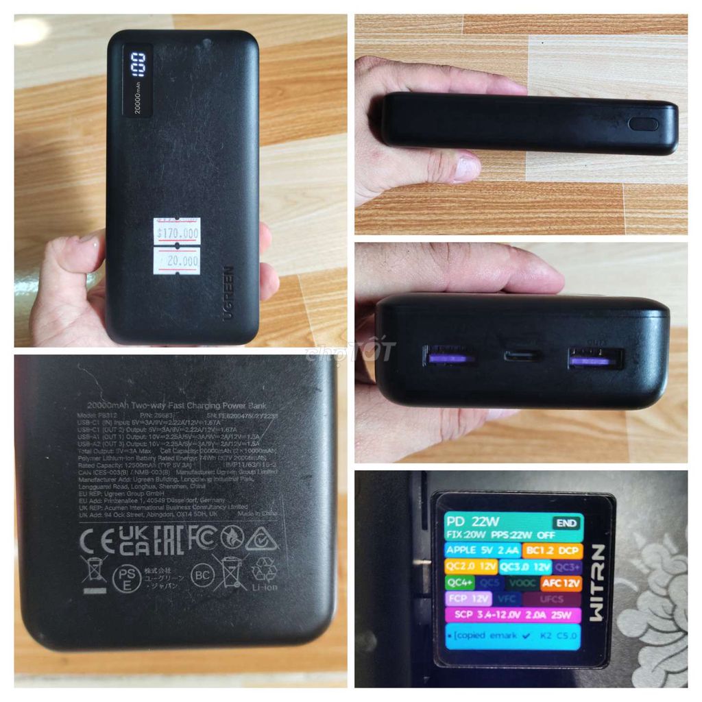 Sạc dự phòng Ugreen PB321 20,000mah sạc nhanh. Mua bán Phụ kiện (Màn hình, Chuột...) tại Quận 7 Tp Hồ Chí Minh được đăng bởi Trương Ngọc Lâm hình 1