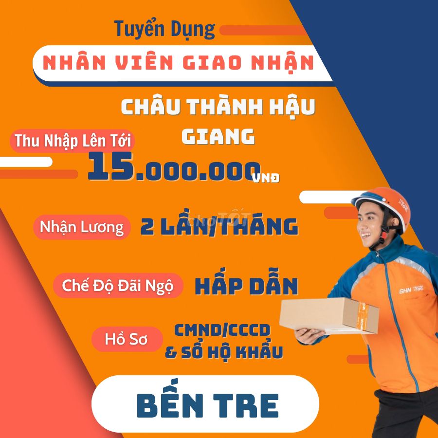 [ BẾN TRE ] TUYỂN SHIPPER MỨC LƯƠNG HẤP DẪN