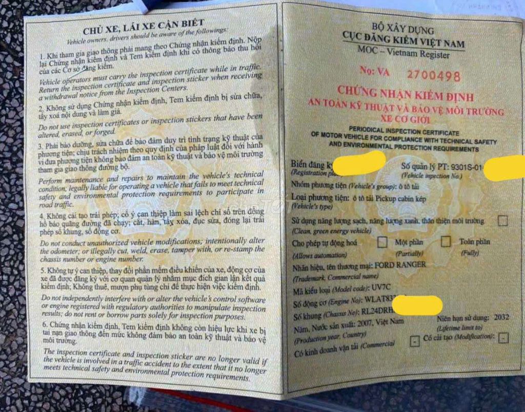 2007 XLT 2.5 4X4 MT - 200000 km. Mua bán Ô tô tại Quận 8 Tp Hồ Chí Minh được đăng bởi VinFast Đại Lộc hình 3