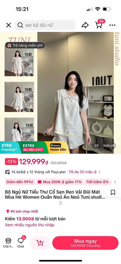 Đồ ngủ nữ vải đũi. Mua bán Quần áo tại Quận Bình Thạnh Tp Hồ Chí Minh được đăng bởi Trần Thị Kim Ngân hình 1