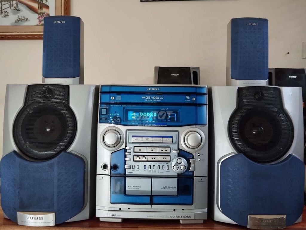 Dàn Aiwa VC58, tiếng hay, máy đẹp, nghe Aux Radio