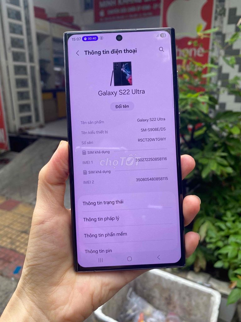 Samsung Galaxy S22 Ultra 256GB Đen Đã sử dụng. Mua bán Điện thoại tại Quận Tân Phú Tp Hồ Chí Minh được đăng bởi Minh Khang Sài gòn MoBILE hình 1
