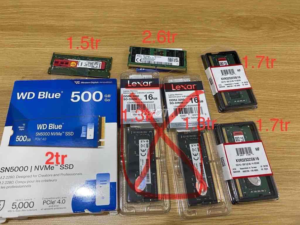 Ổ cứng SSD và RAM laptop mới. Mua bán Linh kiện (RAM, Card...) tại Thành phố Bà Rịa Bà Rịa - Vũng Tàu được đăng bởi Nhã Hân hình 1