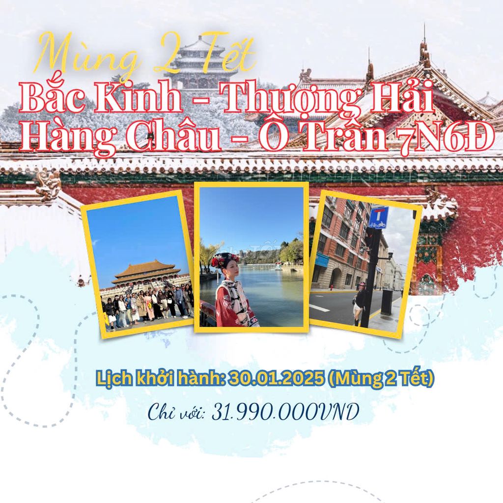 TOUR BẮC KINH - THƯỢNG HẢI MÙNG 2 TẾT