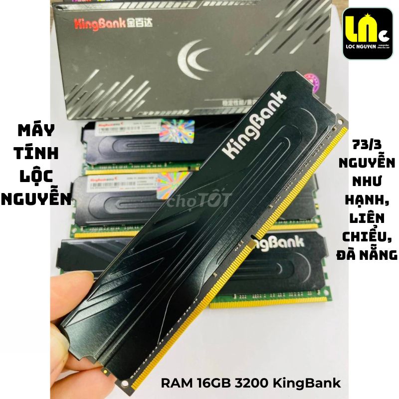 🔥RAM PC 16GB 3200 KingBank New BH 36 tháng ĐEN ĐẸP