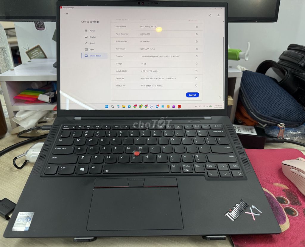 Thinkpad X1 Carbon Gen 9 i7 14 inch 4K 32GB/512GB. Mua bán Laptop tại Quận 11 Tp Hồ Chí Minh được đăng bởi Võ Hoàng Khanh hình 1