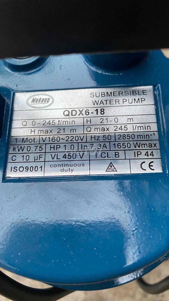 Bơm chìm Mekong QDX6-18. Mua bán Đồ chuyên dụng, Giống nuôi trồng tại Huyện Mê Linh Hà Nội được đăng bởi Nguyễn Hiệp hình 1