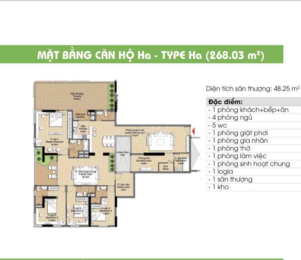 Bán CHCC Eratown 316m2 4PN ban công rộng chỉ 4,9 tỷ