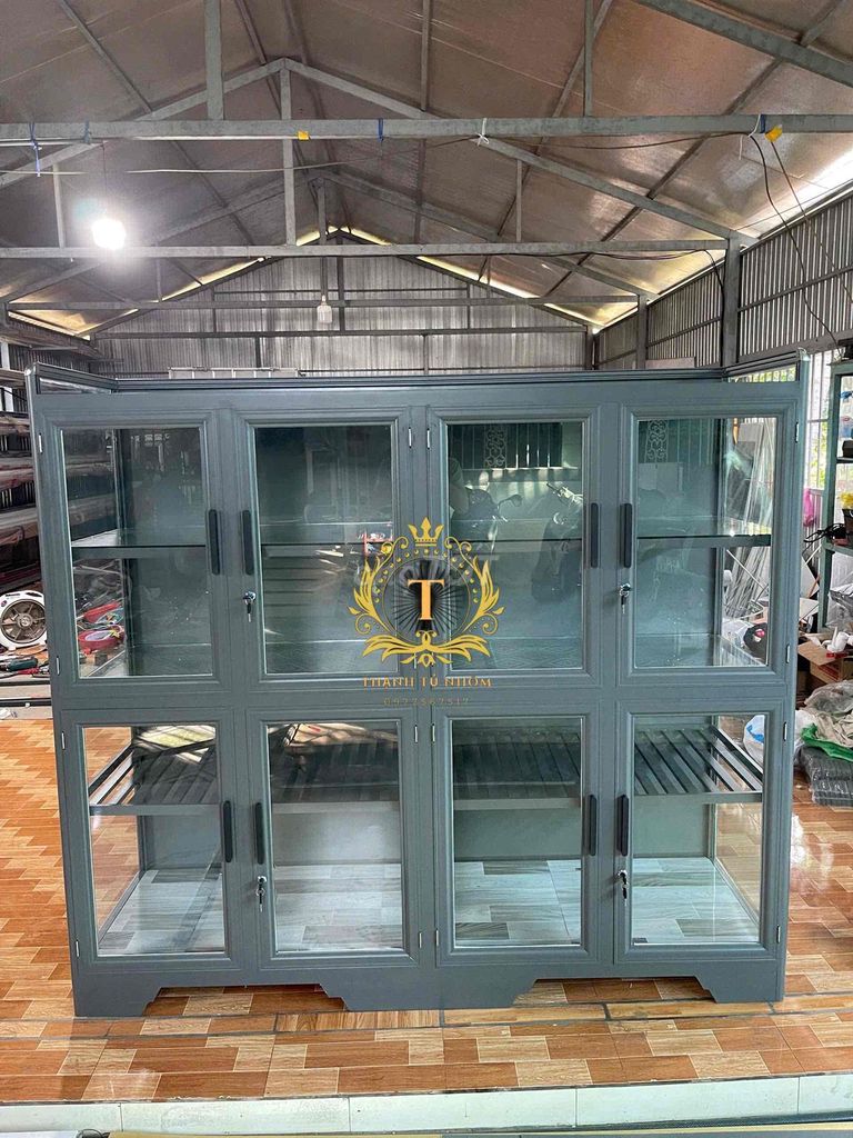 Tủ chén nhôm xám hiện đại. Mua bán Tủ, kệ gia đình tại Huyện Chợ Mới An Giang được đăng bởi Đặng Hiếu Thạnh hình 1