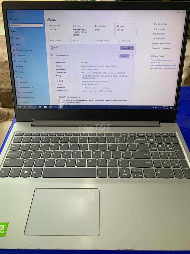 Lenovo S145 i5-8265U 8GB/256GB Xám. Mua bán Laptop tại Thành phố Nha Trang Khánh Hòa được đăng bởi Đình Khải hình 1