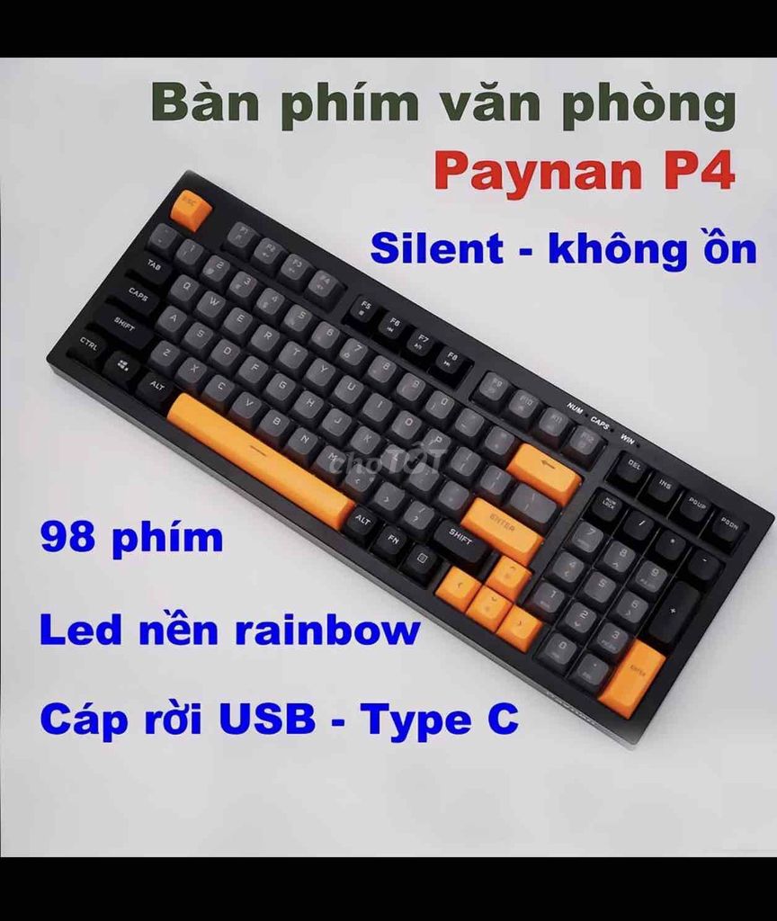 Bàn phím cơ Paynan P4 98 phím Đen cam LED Rainbow. Mua bán Phụ kiện (Màn hình, Chuột...) tại Quận Bắc Từ Liêm Hà Nội được đăng bởi nghĩa nguyênz hình 1