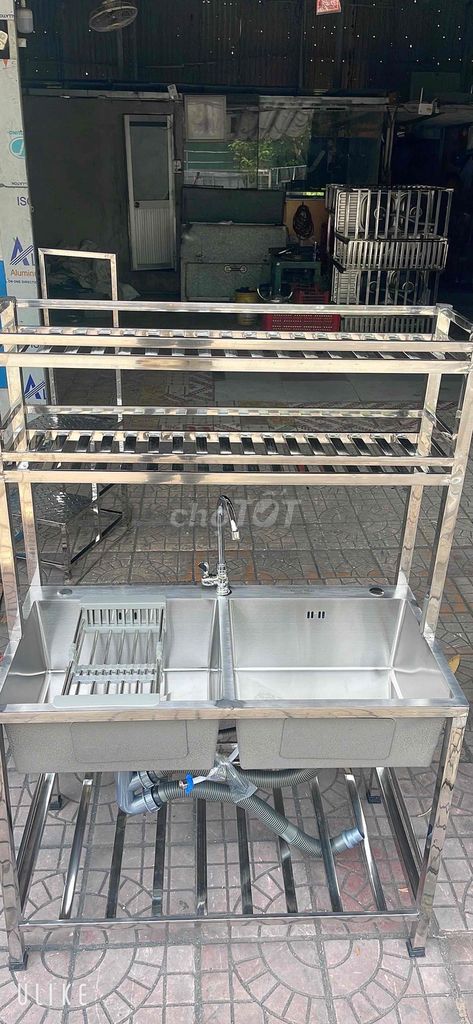 Bồn rửa chén Inox 2 hố 100x50x150cm. Mua bán Dụng cụ nhà bếp tại Quận Cái Răng Cần Thơ được đăng bởi INOX Gia Dụng  hình 1