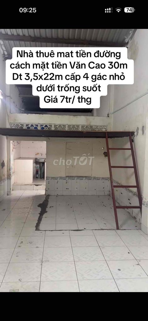 Nhà thuê hẻm mặt tiền nội bộ cách mặt tiền Văn Cao 50m  Dt 3,5x20m cấp