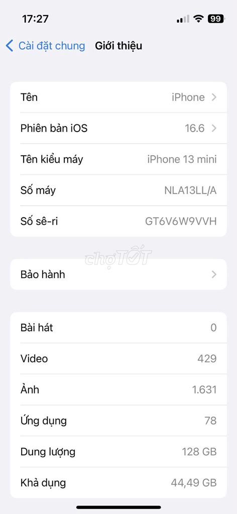 Apple iPhone 13 mini 128GB Đen. Mua bán Điện thoại tại Thành phố Cà Mau Cà Mau được đăng bởi Khánh Duy hình 1