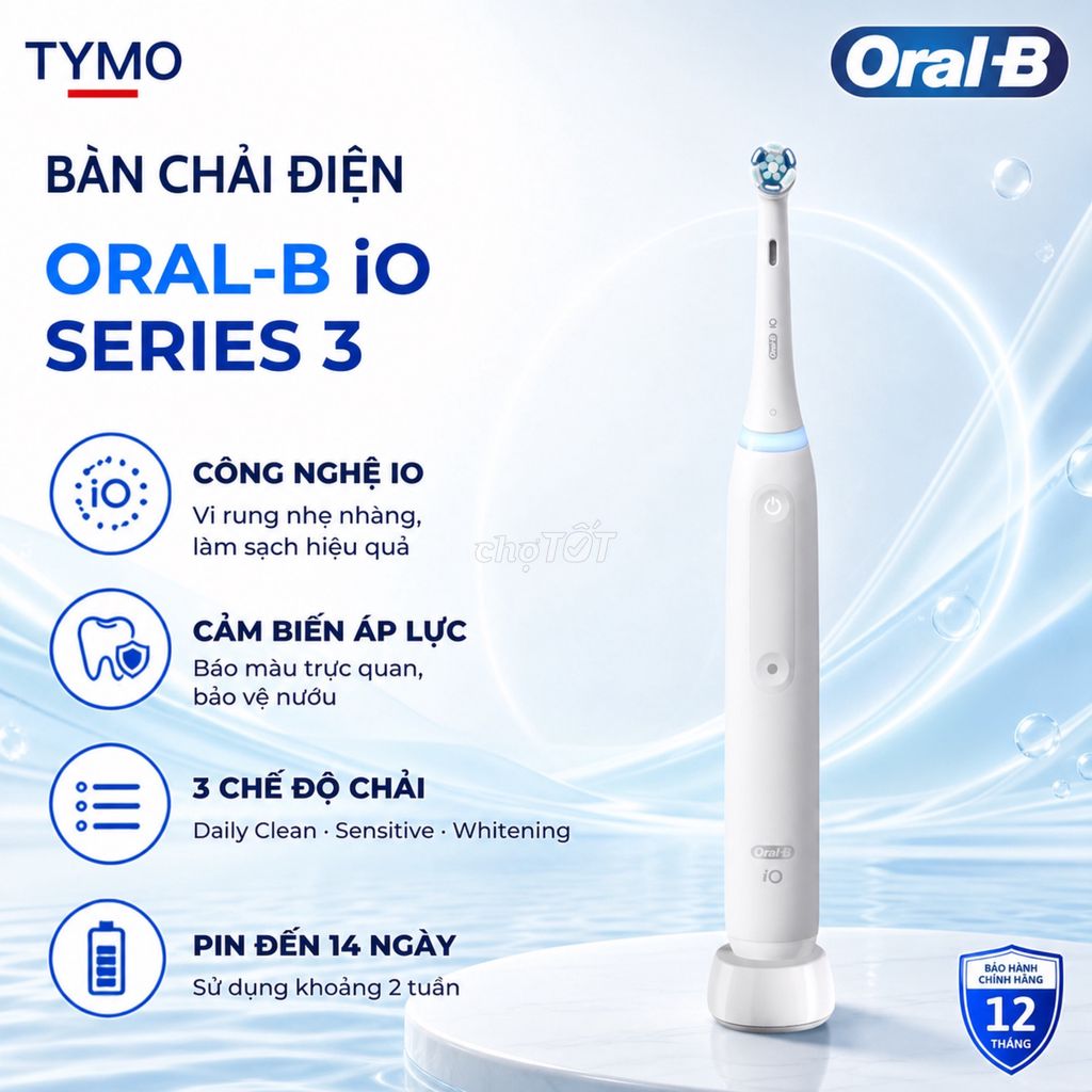 Bàn chải điện Oral-B iO Series 3 bản nha khoa. Mua bán Thiết bị vệ sinh, nhà tắm tại Quận Phú Nhuận Tp Hồ Chí Minh được đăng bởi TYMO Việt Nam hình 1