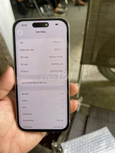 iPhone 14 Pro 256GB Trắng. Mua bán Điện thoại tại Quận Tân Phú Tp Hồ Chí Minh được đăng bởi Hội Đồ Điện Tử hình 1