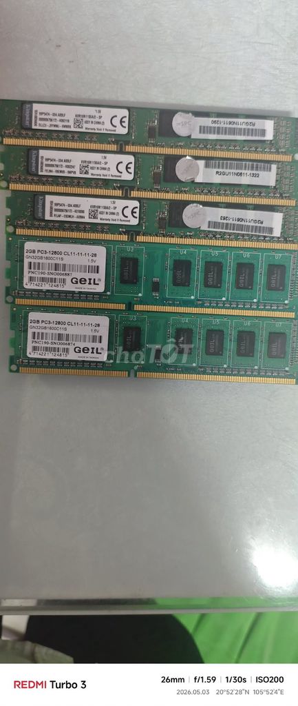 RAM Kingston Geil-Kingston 2GB DDR3. Mua bán Linh kiện (RAM, Card...) tại Huyện Thường Tín Hà Nội được đăng bởi Đức Thịnh Nguyễn hình 1