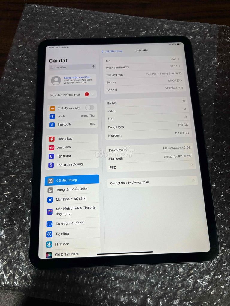 Apple iPad Pro M1 Wifi 128GB Xám. Mua bán Máy tính bảng tại Quận Hoàng Mai Hà Nội được đăng bởi LÊ HỒNG SƠN hình 1