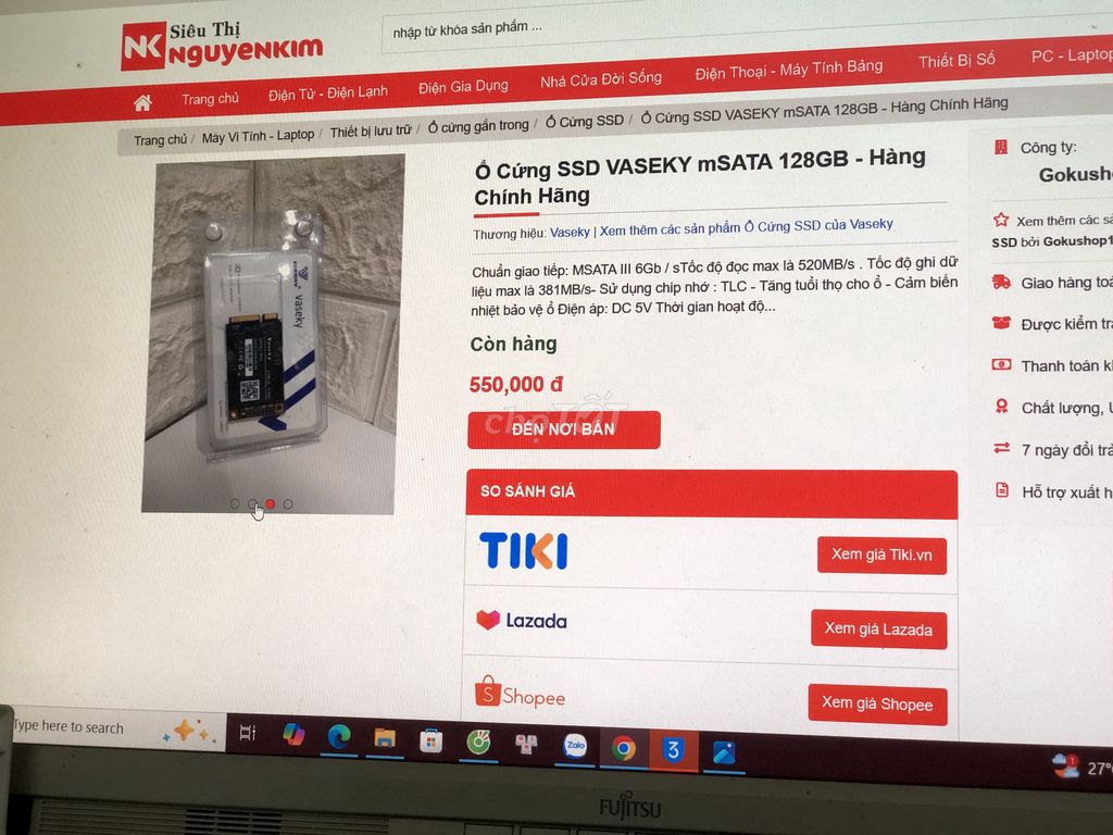 Ổ Cứng SSD VASEKY mSATA 128GB mới dùng có 15 ngày